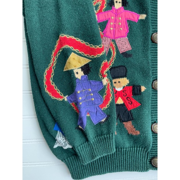 vtg Susan Bristol traditional folk clothing novelty embroidered cardigan sweater - Picture 5 of 6